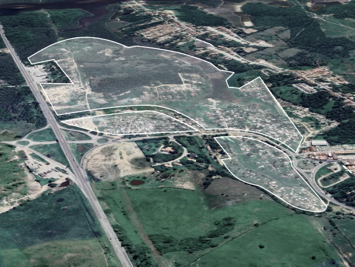Aerial view of the Sergipe AI Supercluster site, parcel outlined